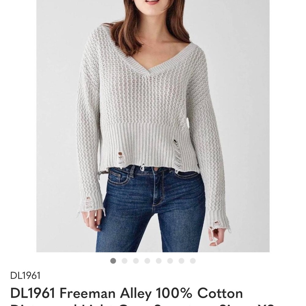 Super cute and comfy distressed sweater by DL1961 size medium , cotton
